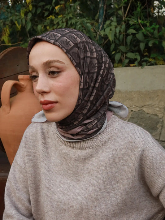 Monark Mk Desen Lina Eşarp Vizon