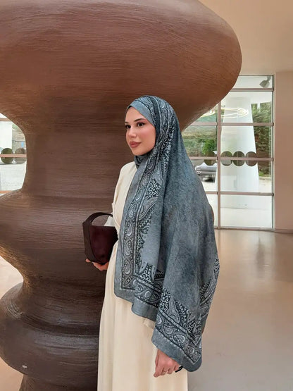 Bambu Kraş Şal Tok Duran Açık Gri Antrasit Kadın Şal