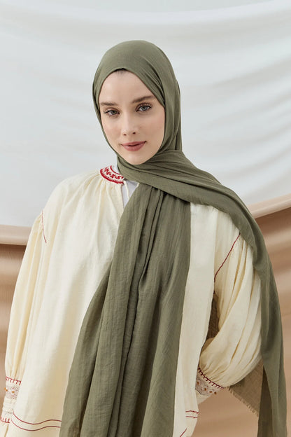 Aya Serisi Düz Kadın Şal - Ihlamur Rengi