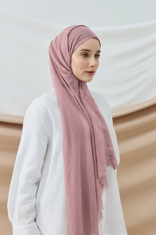 Aya Serisi Düz Kadın Şal - Pudra