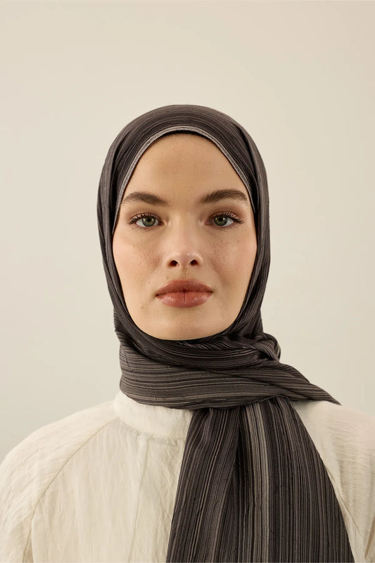 Linevera Desen Bambu Şal Antik Bej