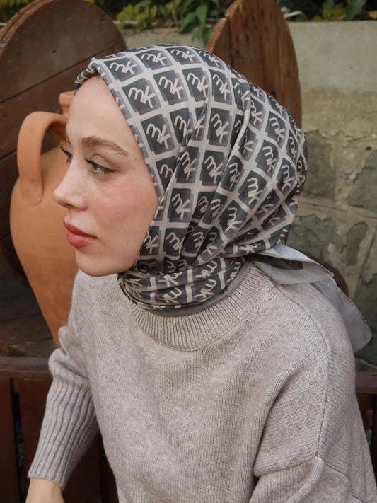 Monark Mk Desen Lina Eşarp Antik Bej