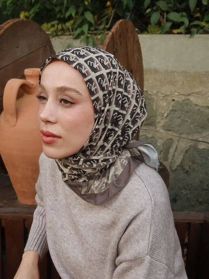 Monark Mk Desen Lina Eşarp Ceviz