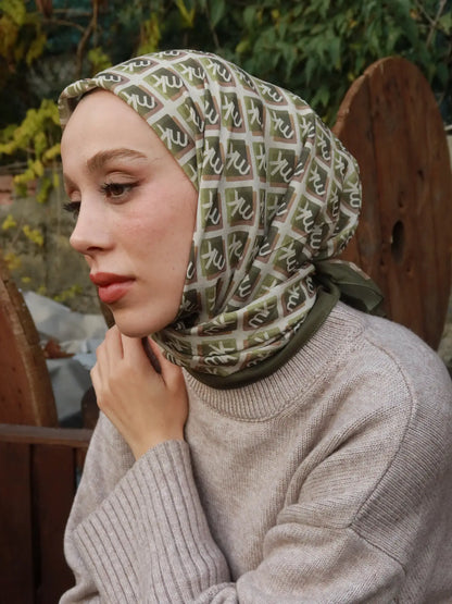Monark Mk Desen Lina Eşarp Haki