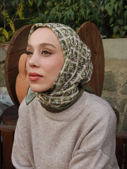 Monark Mk Desen Lina Eşarp Haki