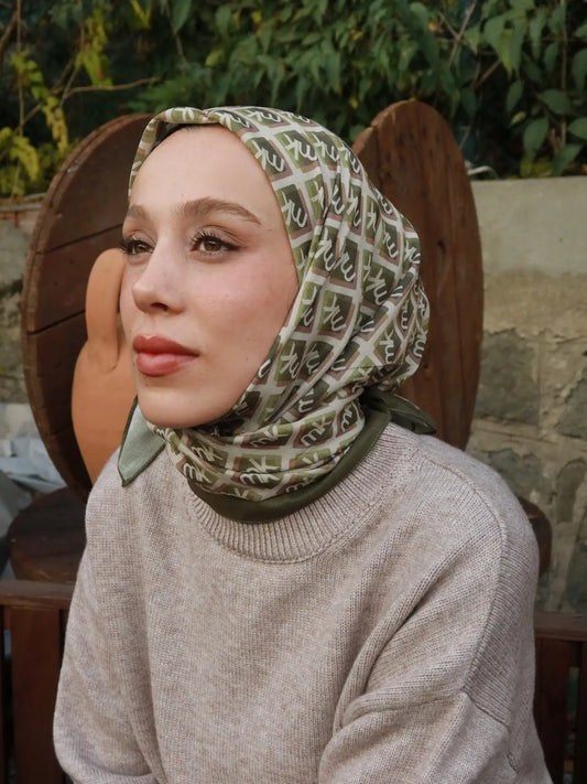 Monark Mk Desen Lina Eşarp Haki